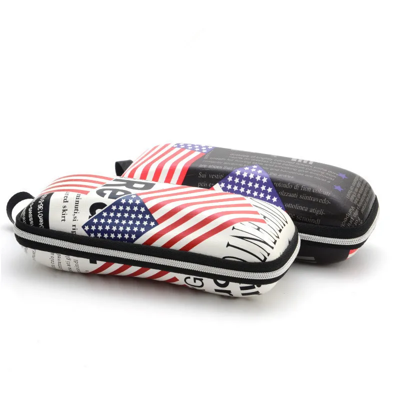 

EVA Glasses Frames Cases Print American Flag Optic Sunglasses Case Box Hard Brand Glasses Box For Optic Reading Glasses