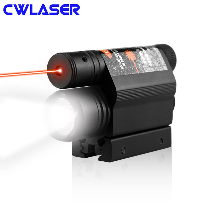 Red Laser CWLASER 5 мВт зеленый лазерный прицел с Q5 светодиодный фонарик охотничьи поставки(черный - Испускаемый цвет: Red Laser