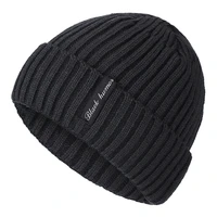 high quality black human winter hat add fur warm beanies hat baggy skullies knitted hat for men women ski sports beanies cap