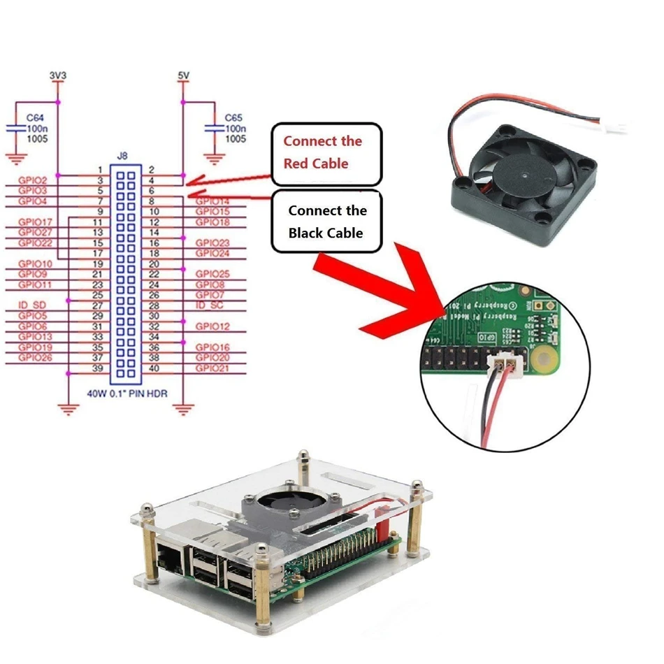 Прозрачный акриловый чехол Aokin для Raspberry Pi 4 слойный 4B 3B + 3 Model B 2B +|Аксессуары