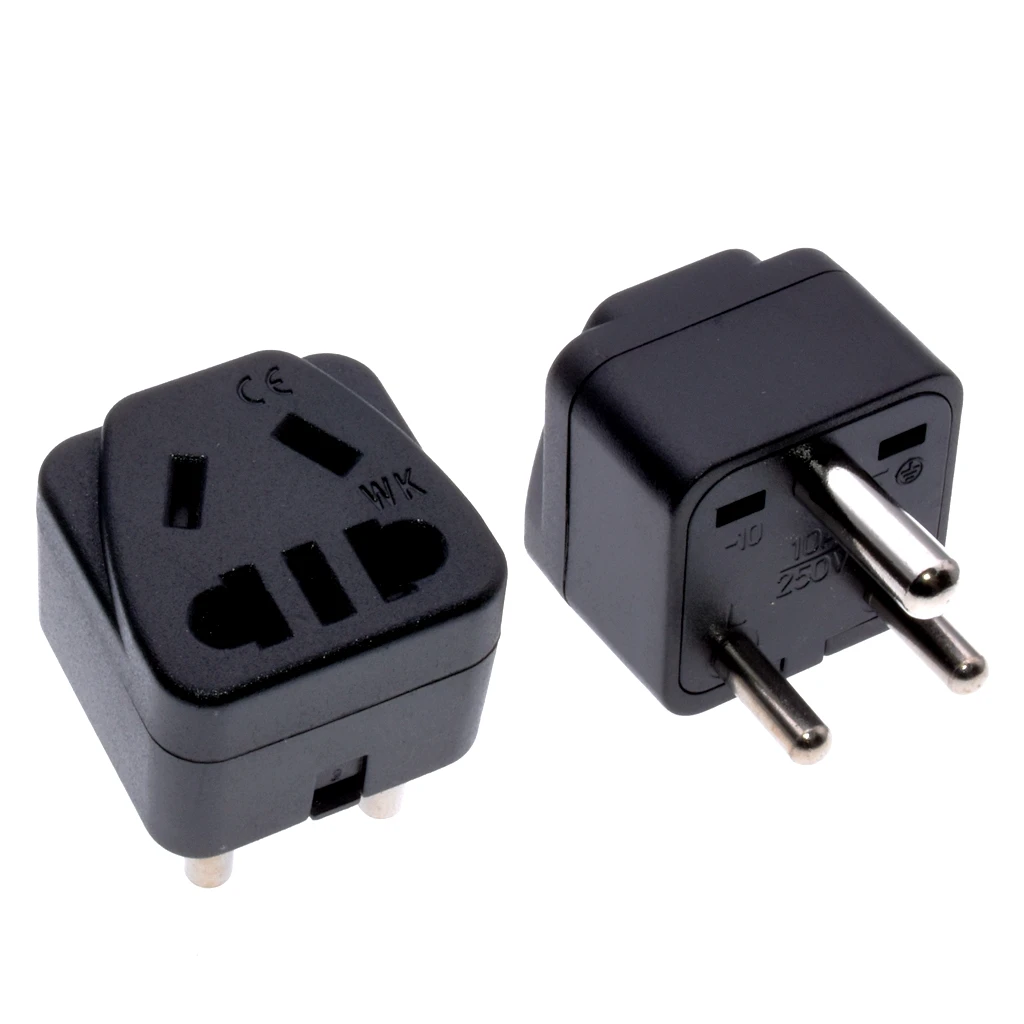 South Africa small round 3 pin Travel adapter plug Convert US/AU/China Outlet Socket To Type D Power Converter 250V 10A | Электроника