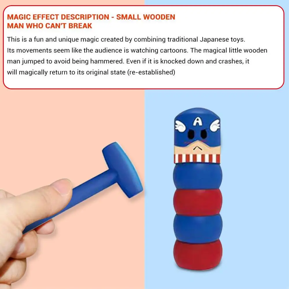 Прочная деревянная человек фокусы игрушечная бутафория бессмертный Daruma