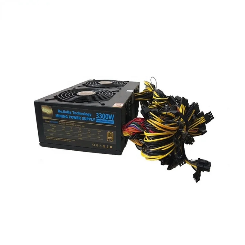 

3300W ATX Switching Power Supply PSU 80 Plus Gold 180V-240V for 12 GPUs