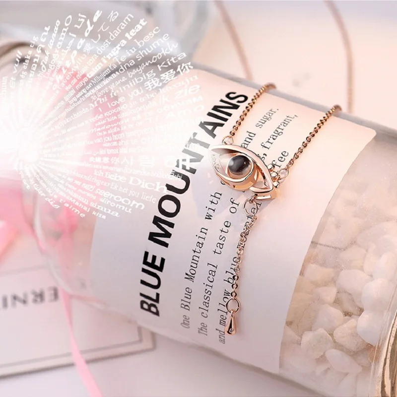 Ожерелье от сглаза с проекцией ожерелье надписью Я люблю тебя на 100 языках