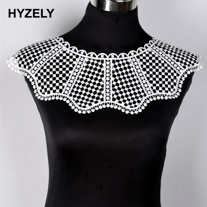 Кружевная ткань белый цветочный вырез воротник вышивка сделай сам рукоделие