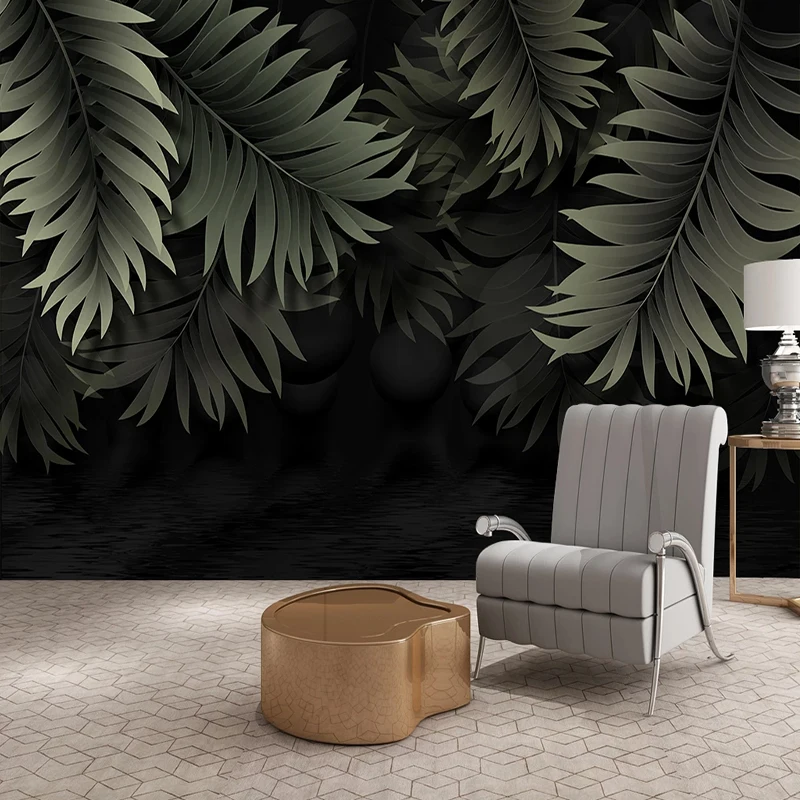 Фотообои на заказ современные тропические растения листья Рисованные вручную