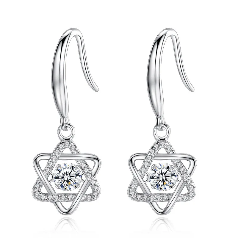 

S925 sterling silver six awn star earnail female earring Korean temperament contracted individual character go with everything e