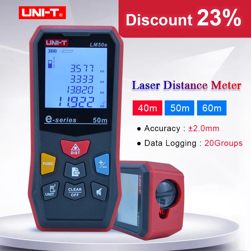 

UNI-T лазерный дальномер 40 м/50 м/60 цифровой лазерный дальномер LM40e LM50e LM60e рулетка Лазерная электронной линейкой
