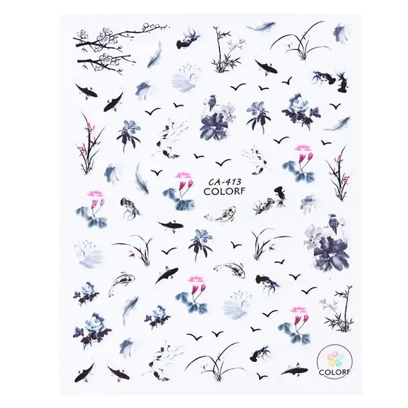 

8 Sheets Kapmore Nail Wraps Fashion Chinese Opera Style Nail Stickers Nail Decals Women Nail Art DIY Design Decorations