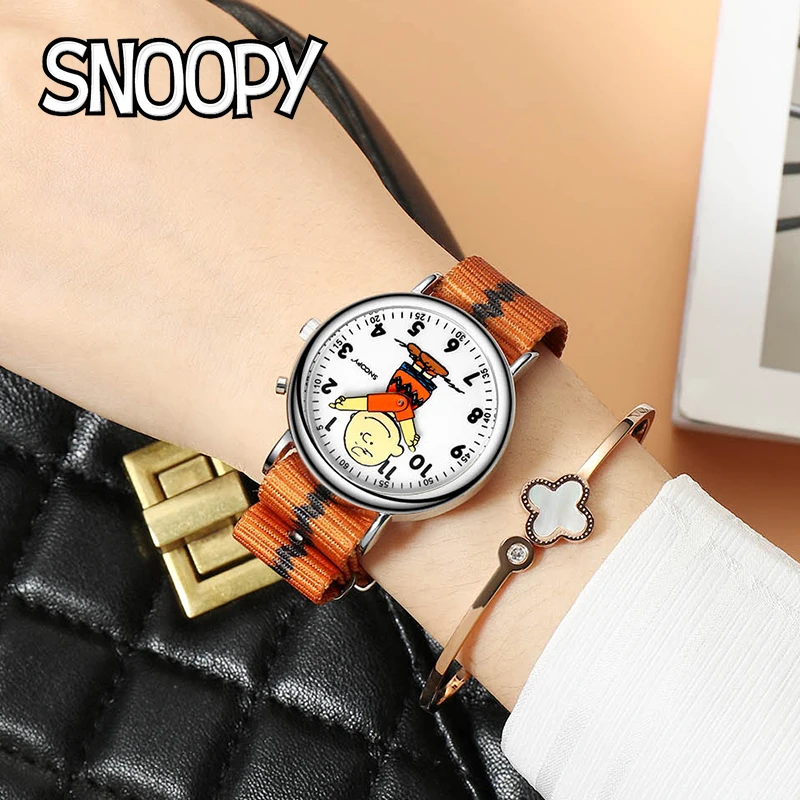 Оригинальные детские повседневные модные часы ведущей марки Snoopy для мальчиков Grl