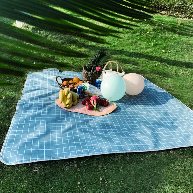 

Outdoor Picnic Blanket Portable Waterproof Camping Mat Foldable Lightweight Beach Blanket Breathable Soft Damp-Proof Ground Pad