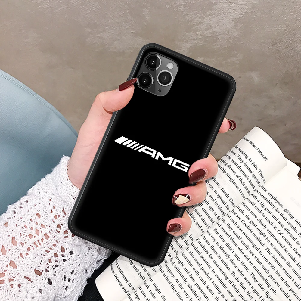 

Luxury Mercedes Benz AMG Car Phone Case For IPhone 5 5S SE 5C 6 6S 7 8 Plus X XS XR 11 12 Mini Pro Max 2020 black Waterproof