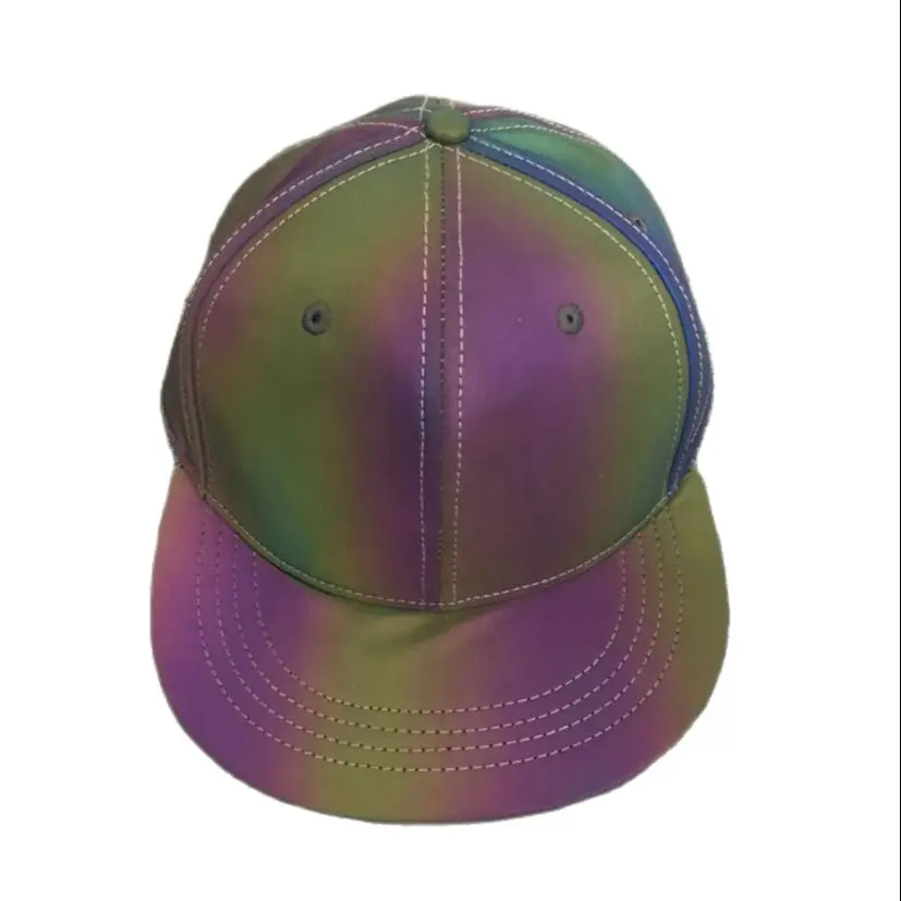 Night jogging colorful reflective baseball hat hip hop streetwear fashion harajuku hat reflect light snapback gorras hombre