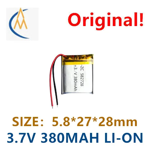 

Rechargeable 582728 3.7V 380mah polymer lithium battery beauty instrument GPS locator KC certified full capacity durable navigat