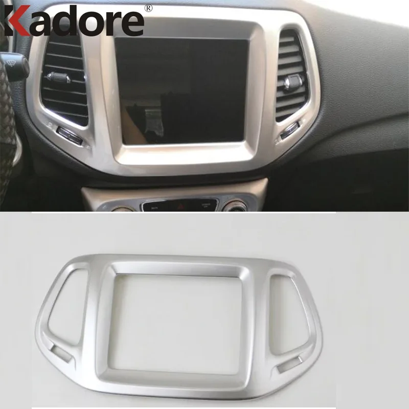

For Jeep Compass 2017 2018 2019 2020 2021 2021 ABS Matte Car Interior Navigation Control Panel Decorative Frame Cover Trim