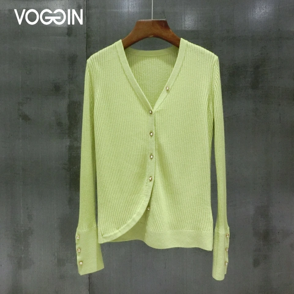 Кардиган VOGGIN из чистой шерсти Женская Асимметричная супертонкая одежда с