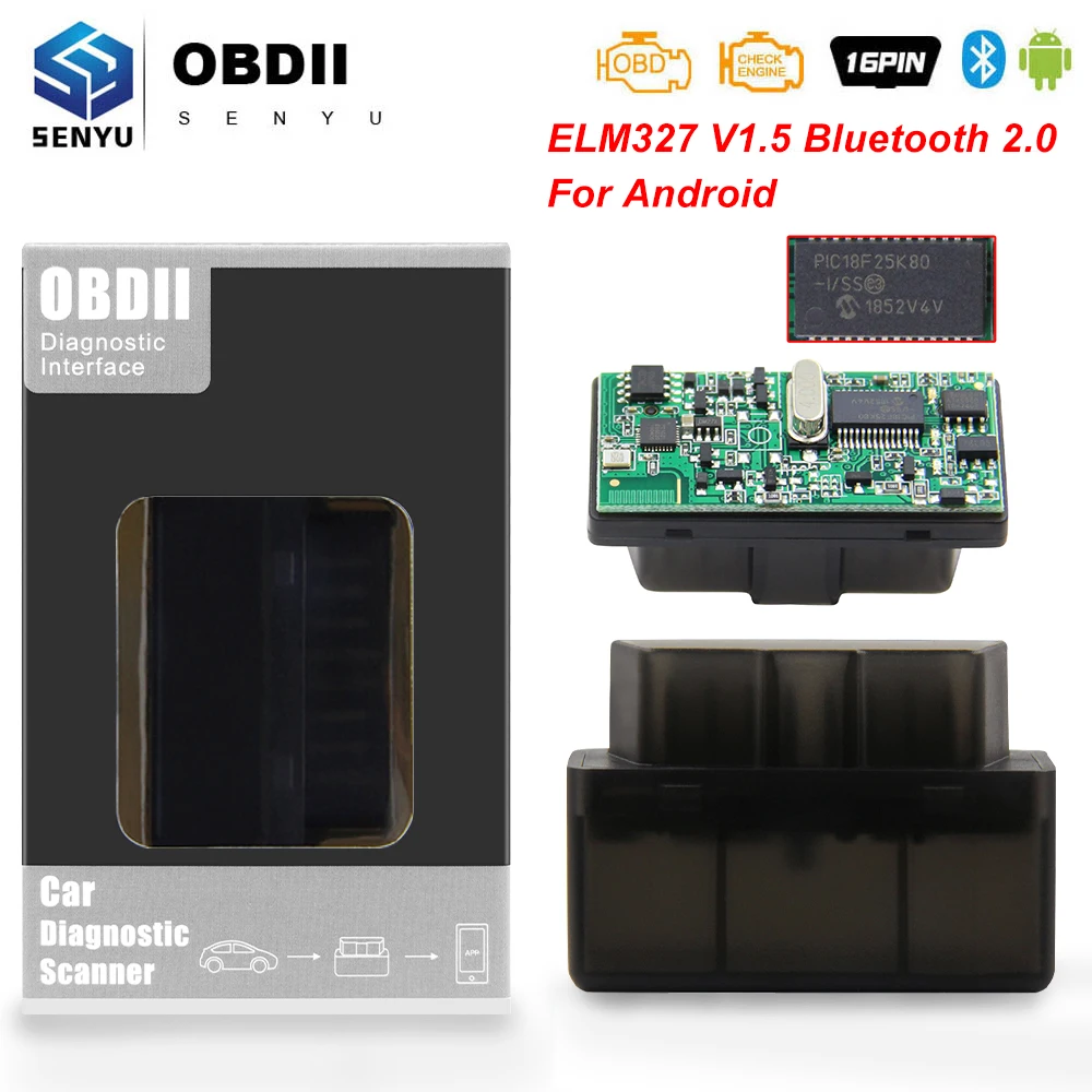Автомобильный диагностический сканер ELM 327 V1.5 PIC18F25K80 OBD2 Bluetooth ELM327 OBD 2