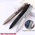 Модная дизайнерская Шариковая ручка для самообороны, полностью металлическая, защитная латунная ручка с разрывом окон, покупайте 2, подарок