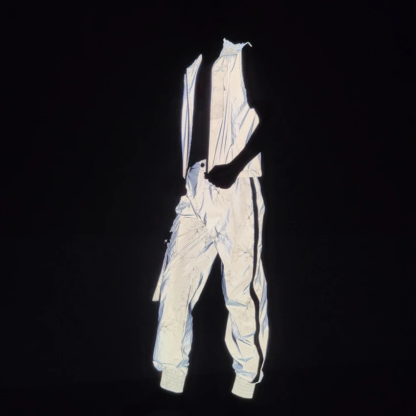 Сетчатые Светоотражающие Брюки с боковой молнией мужские брюки пуговицами и