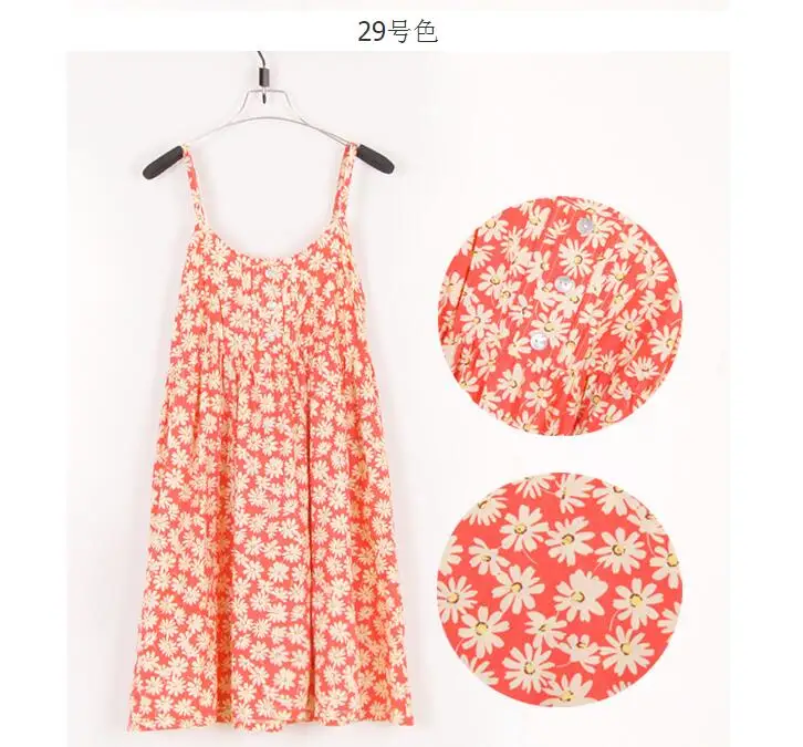 

Summer New 2021 Fashion women Slim cotton sundresses dot suspenders floral printed dress casual tank dress Halter top 1-22colors
