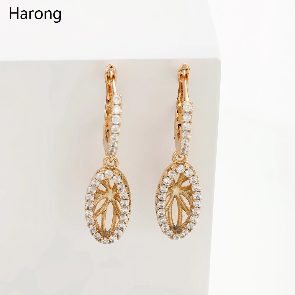 

Luxury Aesthetic Copper Drop Earrings Inlaid Crystal Gold Quality Jewelry Accessories Party Wedding Earrings For Woman Girl