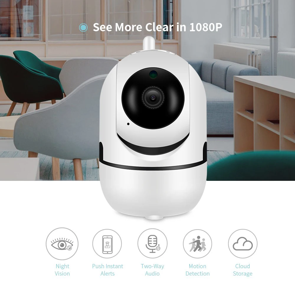 1080P Автоматическое отслеживание PTZ AI IP камера WiFi Облачное хранилище CCTV домашняя ip