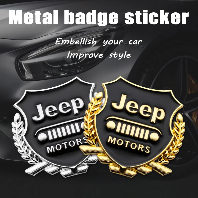 

Metal Luxury Auto Car Golden Emblem Badge Decal For Jeep Renegade Patriot Wrangler Grand Cherokee Compass Trailhawk Accessories