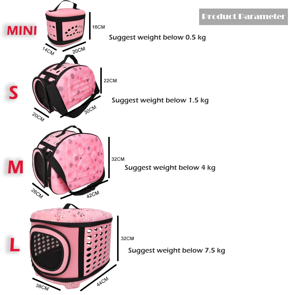 

Foldable Dog Carrier Handbag Cat Travel Bag EVA Breathable Shoulder Bags For Small Dogs Puppy Carrying Outdoor Pet Supplies