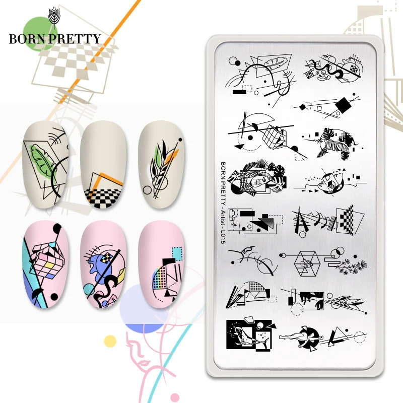 

BORN PRETTY Nail Stamping Plates Artist Paint Design Stainless Steel Nail Art Stamping Template DIY Image Printing Stencils Tool