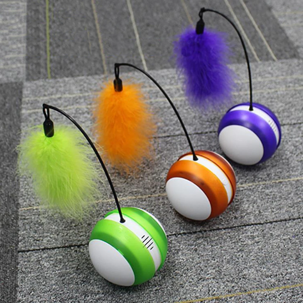 Забавная кошка электрическая игрушка стакан искусственный перо для питомца