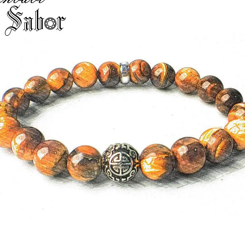 Аксессуары буддийский молитвенный браслет из бусин с большим блеском этническое