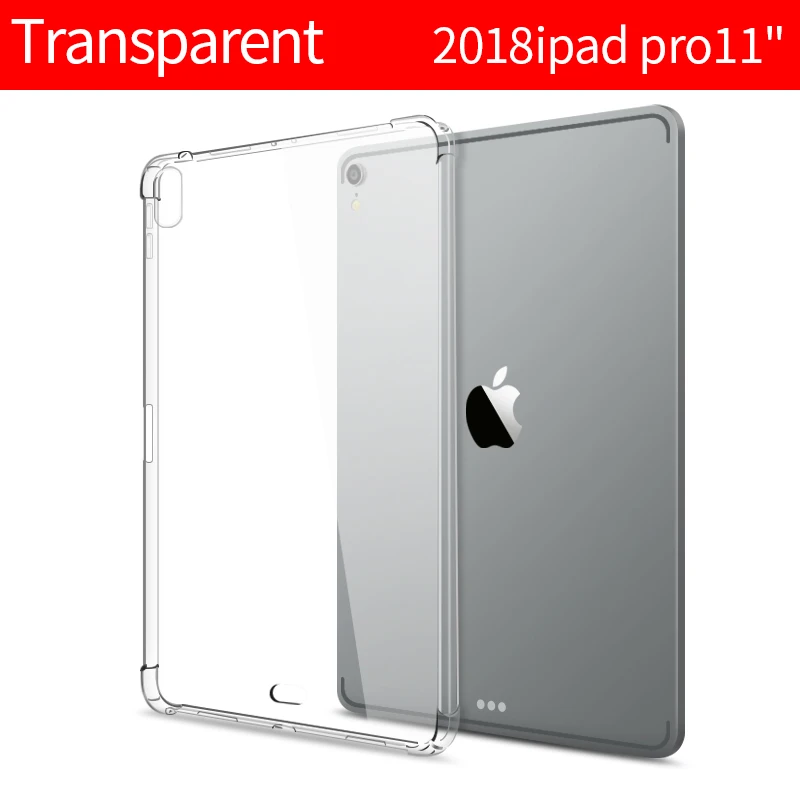 Чехол для iPad Pro 12," 11" 4 угловой противоударный прозрачный чехол тонкий силиконовый мягкий ТПУ чехол для планшета funda coque - Цвет: pro11-Transparent
