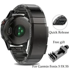 Ремешки из нержавеющей стали, 26 мм, 22 мм, 20 мм, для смарт-часов Garmin Fenix 6S, 6X, 6 Pro, 5X, 5, 3, hr, D2, S60