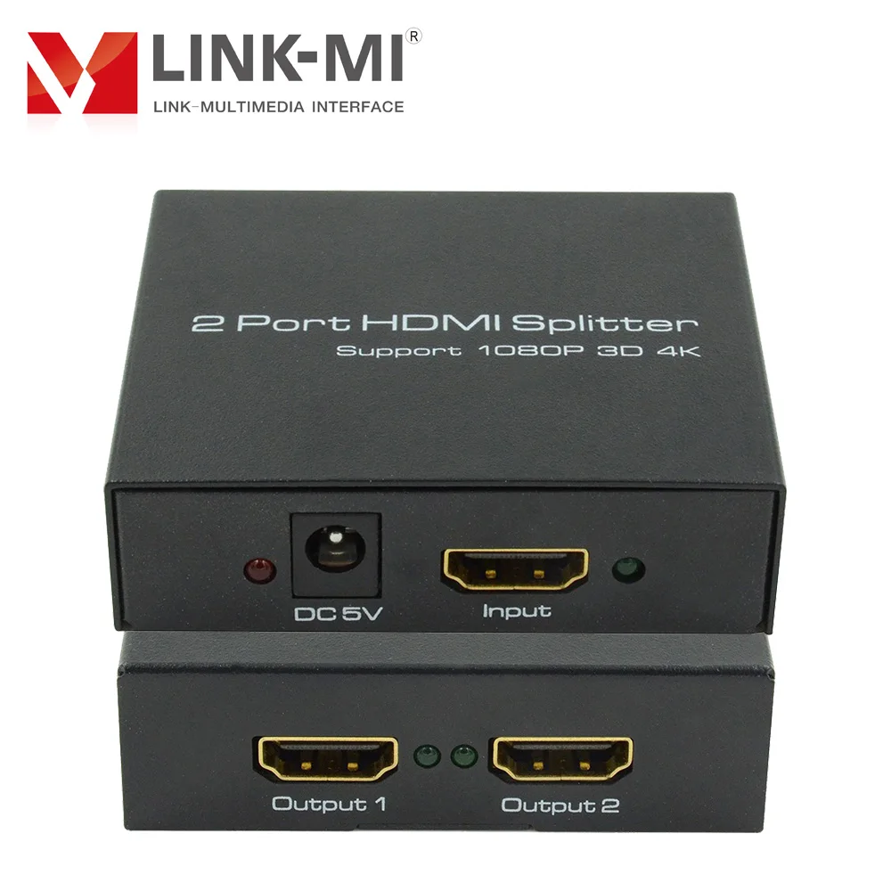 LINK MI 1x2 Разделитель с мультимедийным интерфейсом высокой четкости HD видео 1080p 3D 4K x