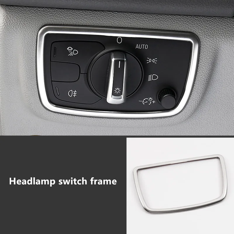 head lamp switch Автомобильный Стайлинг консоль CD панель переключения передач декоративная крышка воздуха на выходе рамка наклейки для Audi A7 A6 C7 задняя панель прикуривателя - Название цвета: head lamp switch