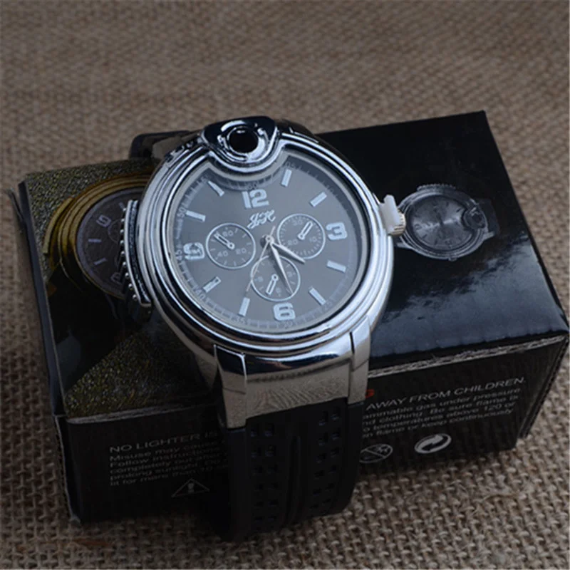 

Metal Watch Lighter Creative Men's Sports Open Flame Watch Lighter Inflatable Adjustable Fmale Encendedor