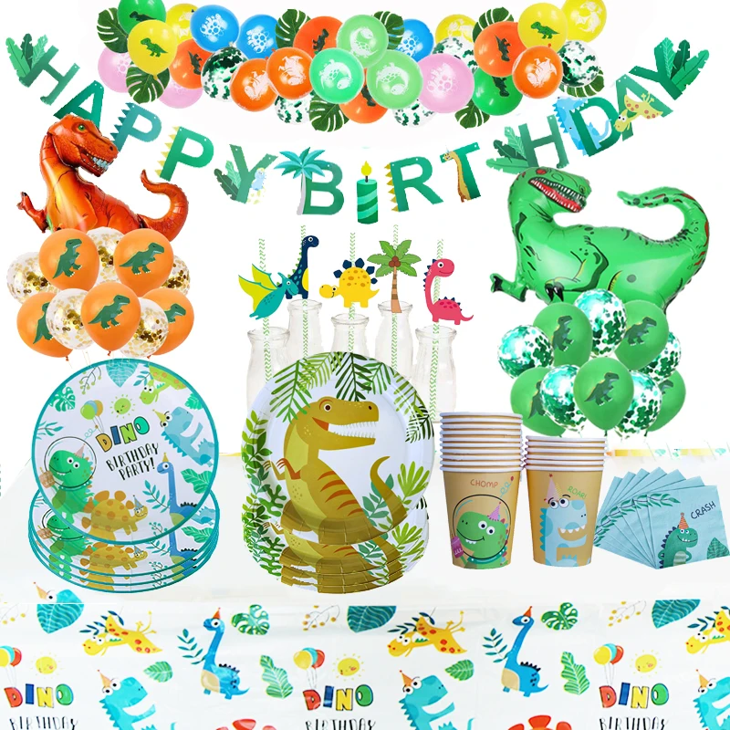 Одноразовая посуда в виде динозавра для вечевечерние НКИ день рождения детей