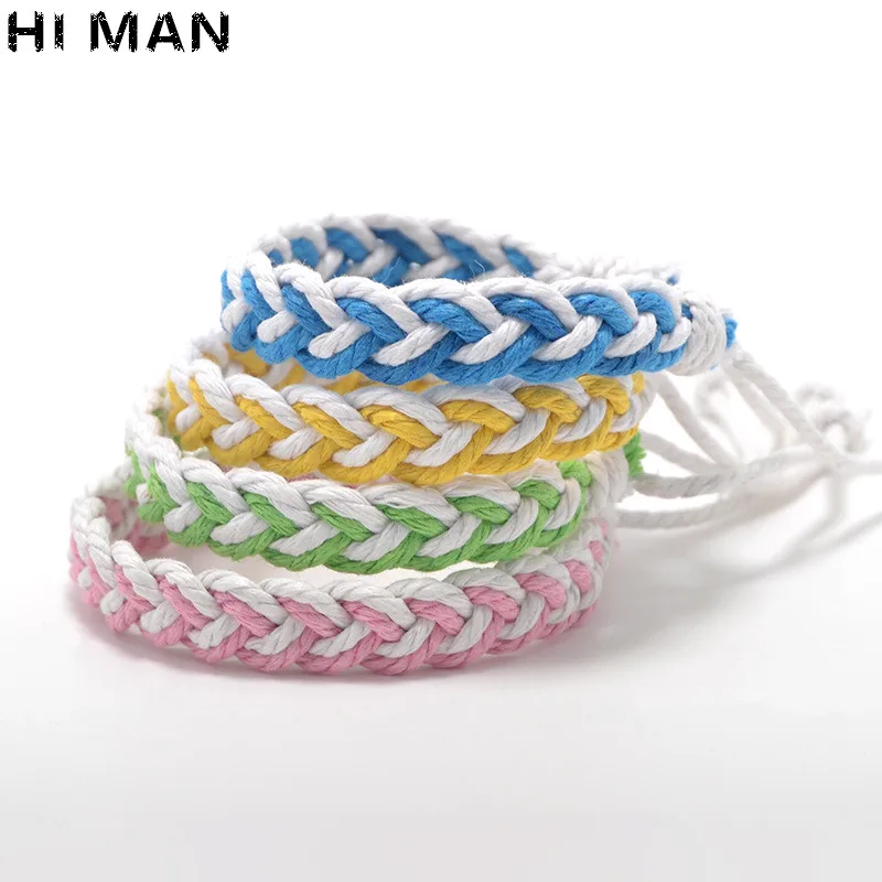 Женский браслет ручной работы в этническом стиле с хлопковой веревкой простой