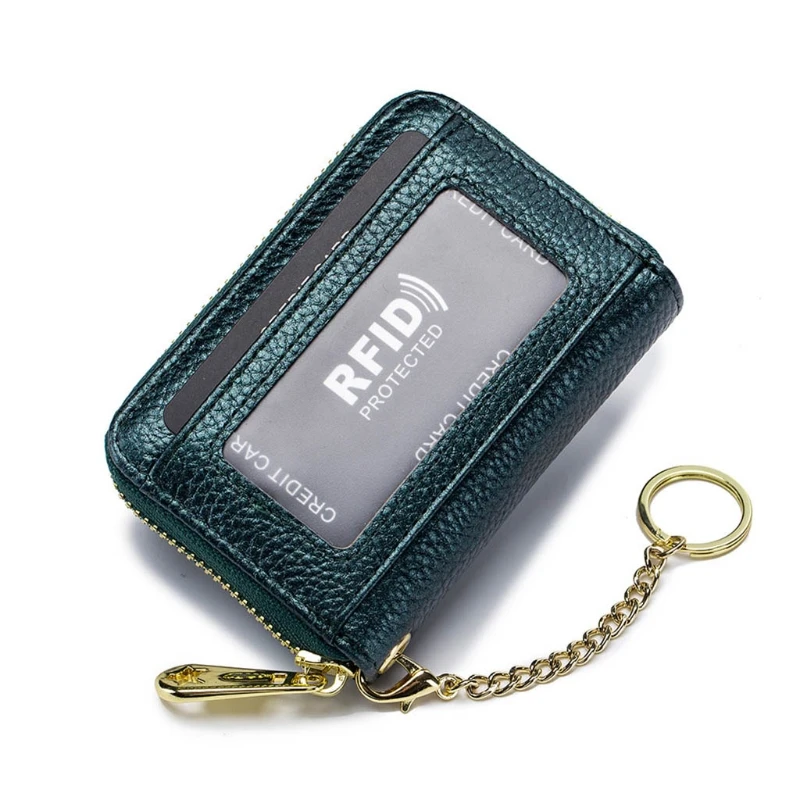 

PU Leather Credit Card Wallet RFID Zipper Pocket Coin Purse Case Pouch Holder X5XA