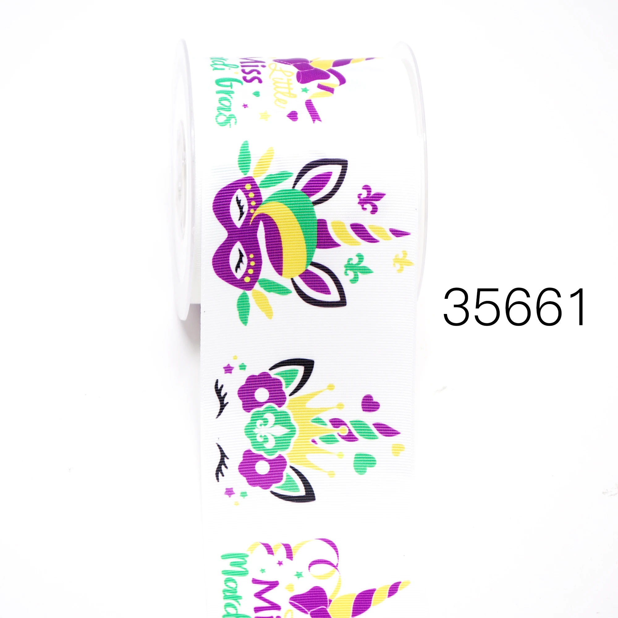 Бесплатная доставка 50 ярдов лента для Марди Гра с принтом корсажная 35661 | Дом и сад