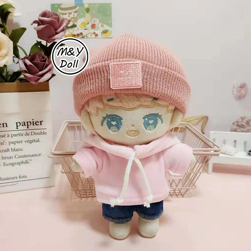 

20cm Doll Clothes Toy for Girls Pink Hoodies Hat Kpop Jpop Jin Jimin Jungkook V Lisa Rose Jennie Idol Dolls Accessories Gift