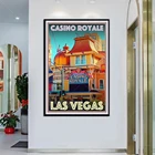 Винтажный постер в стиле ретро для Путешествий Холст Картина-казино Королевский Лас Вегас модульная фотография стены для гостиной