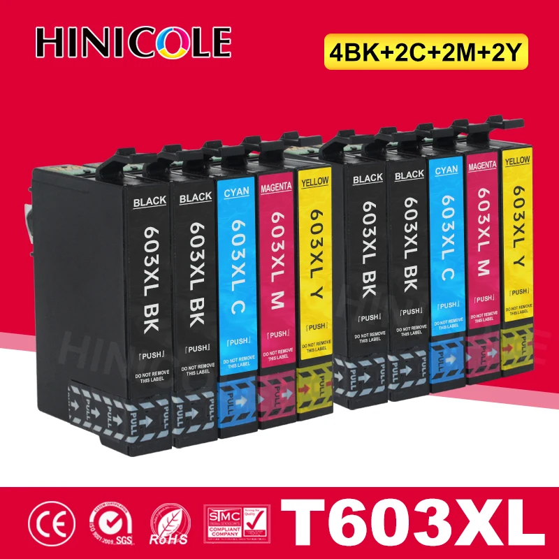 Hinicole 603 XL совместимый для Epson 603XL E603 T603 XP-2100 XP-3100 WF-2810 XP-3105 XP-4100 XP-4105 WF-2830 XP-2105 принтер |