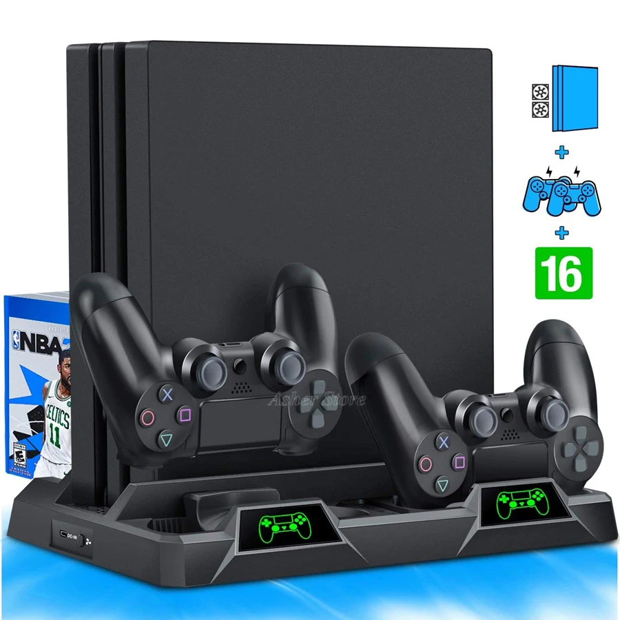 Вертикальная подставка для PS4/Slim/Pro 2 контроллера зарядное устройство охлаждающих