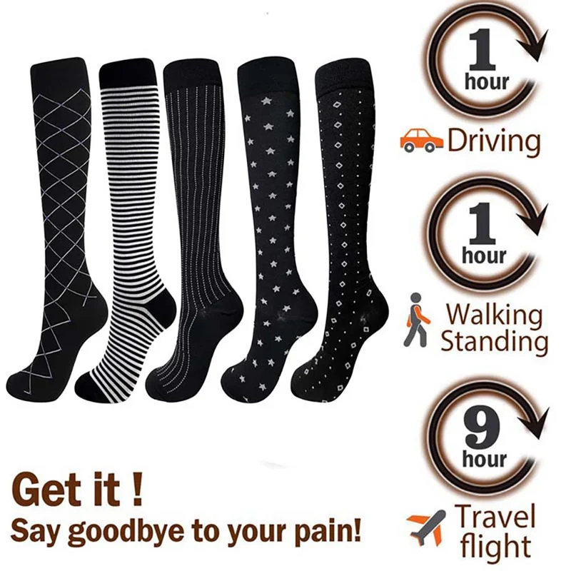 

Men Women Compression Socks Fix Varicose Veins Socks 30 Mmhg Knee High Anti Fatigue Pain Relief Running Marathon Sports Socks