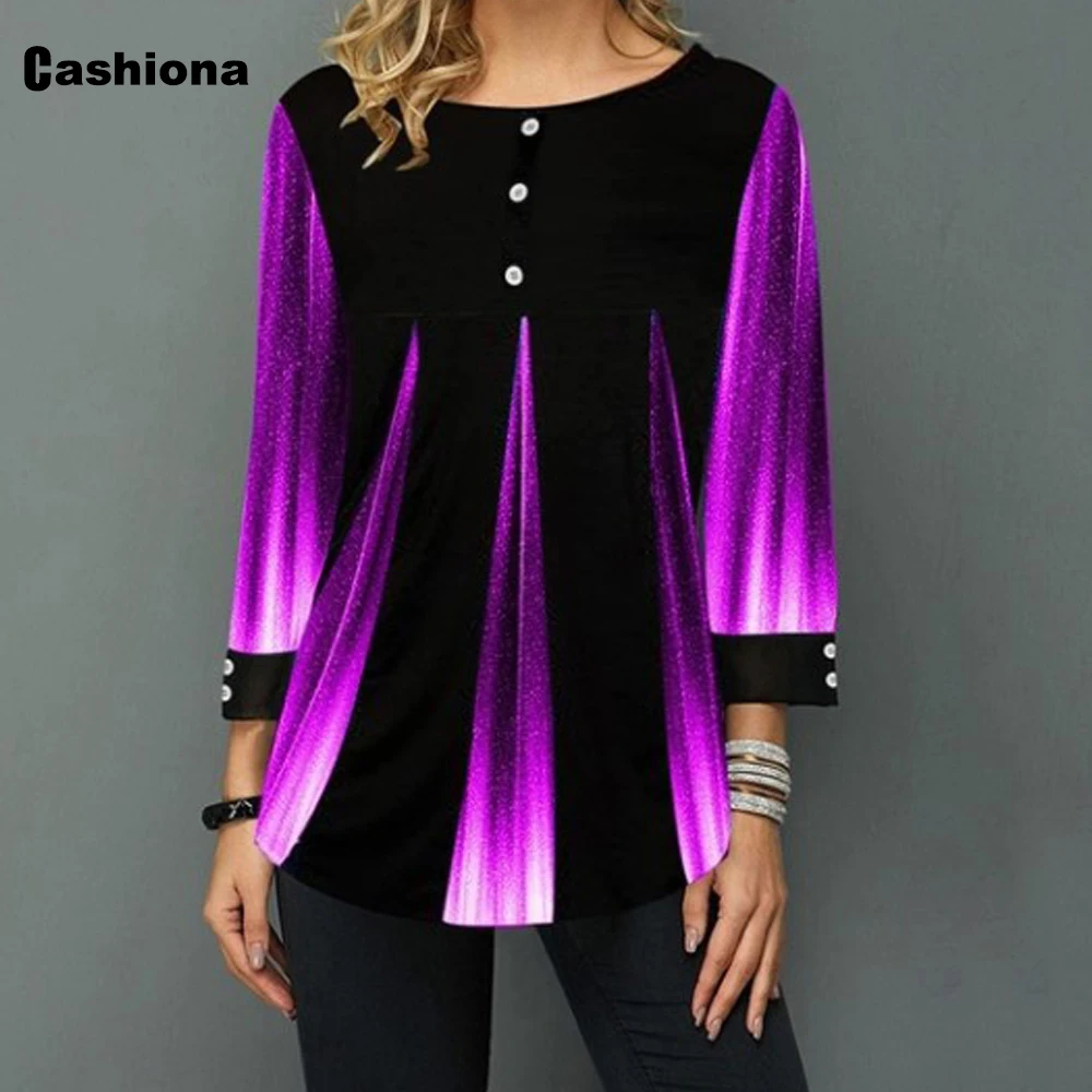 

Plus size 4xl 5xl Women New Patchowrk T-shirt Model Three Quarter Sleeve Women's Top Bohemian 2021 Summer Loose Tees shirt Femme
