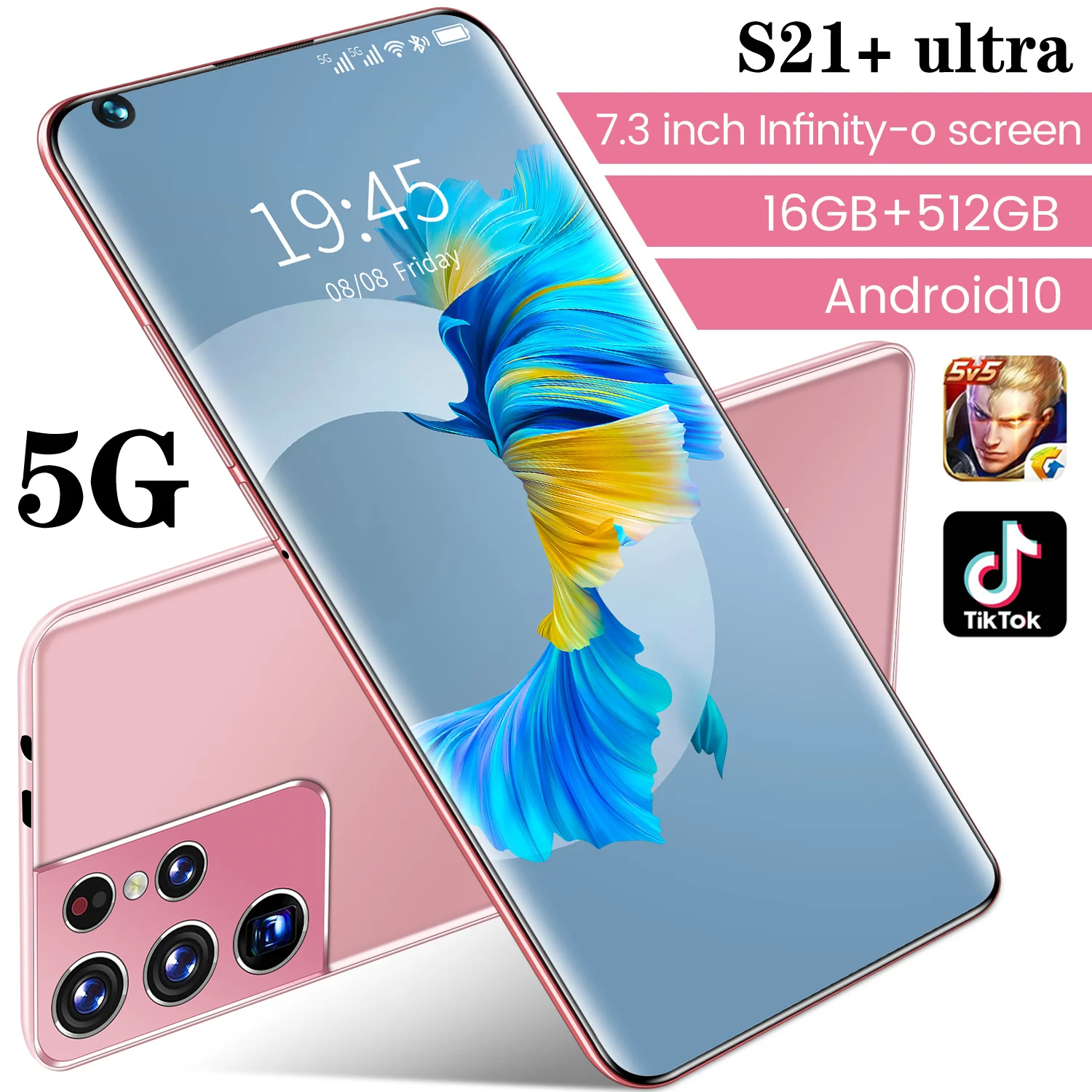 2021 Горячая S21Ultra глобальной 5G диапазоны LTE Andriod 10 0 Dual SIM + Micro SD смарт телефон 16 512 Гб 7