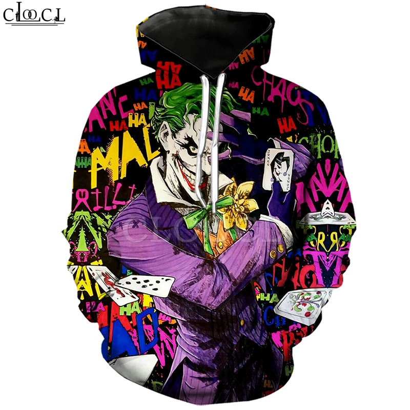 Футболка с принтом игральных карт клоуна мужские и женские 3D толстовки толстовка