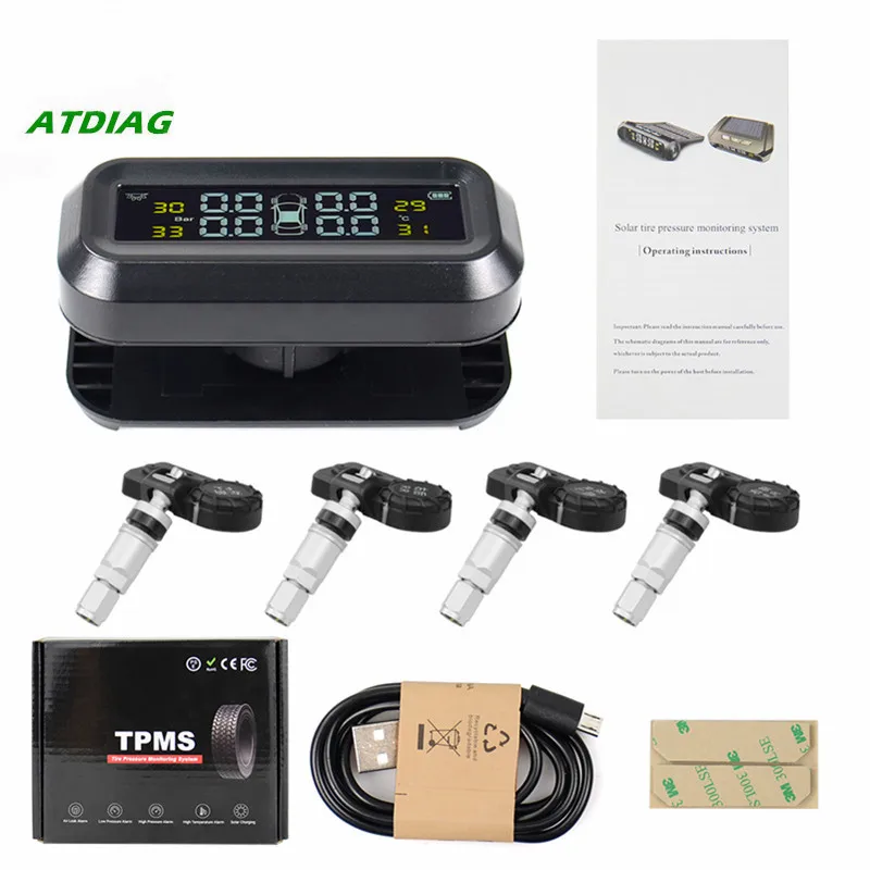 

Solar Digital LCD Display Car Safety Tire Pressure Alarm System Smart Car TPMS Tire Pressure Monitoring System