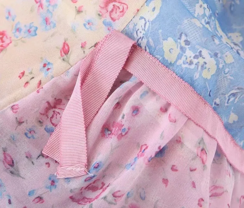 

2021 New Summer Dress Women's Bohemian Printing Long Dress Chic Style Fairy Holiday Dress Slash Neck Sweet Pink Maxi Dress